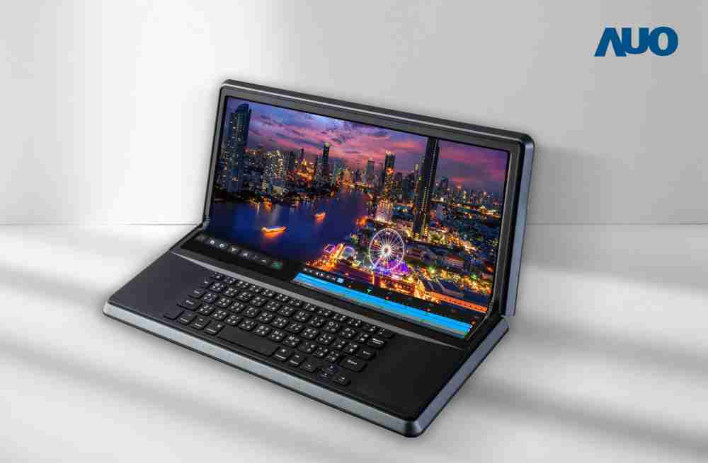 糖果派对14.6吋Micro LED折迭显示屏幕，，搭配半径4mm的弯折绞炼，，，以及高画素、、、、高亮度、、、高对比度的显示技术特点，，，，即便在大视角下仍保有绝佳色相与亮度